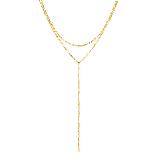 Layered Y Necklace Gold