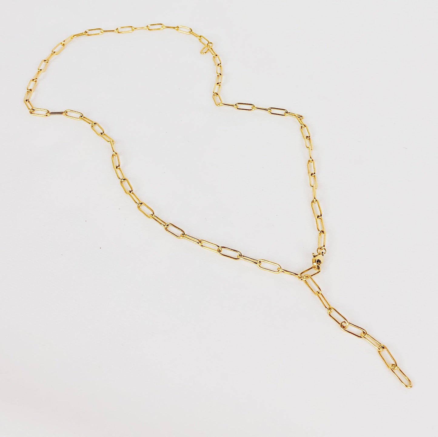 Chunky Chain Y Necklace Gold