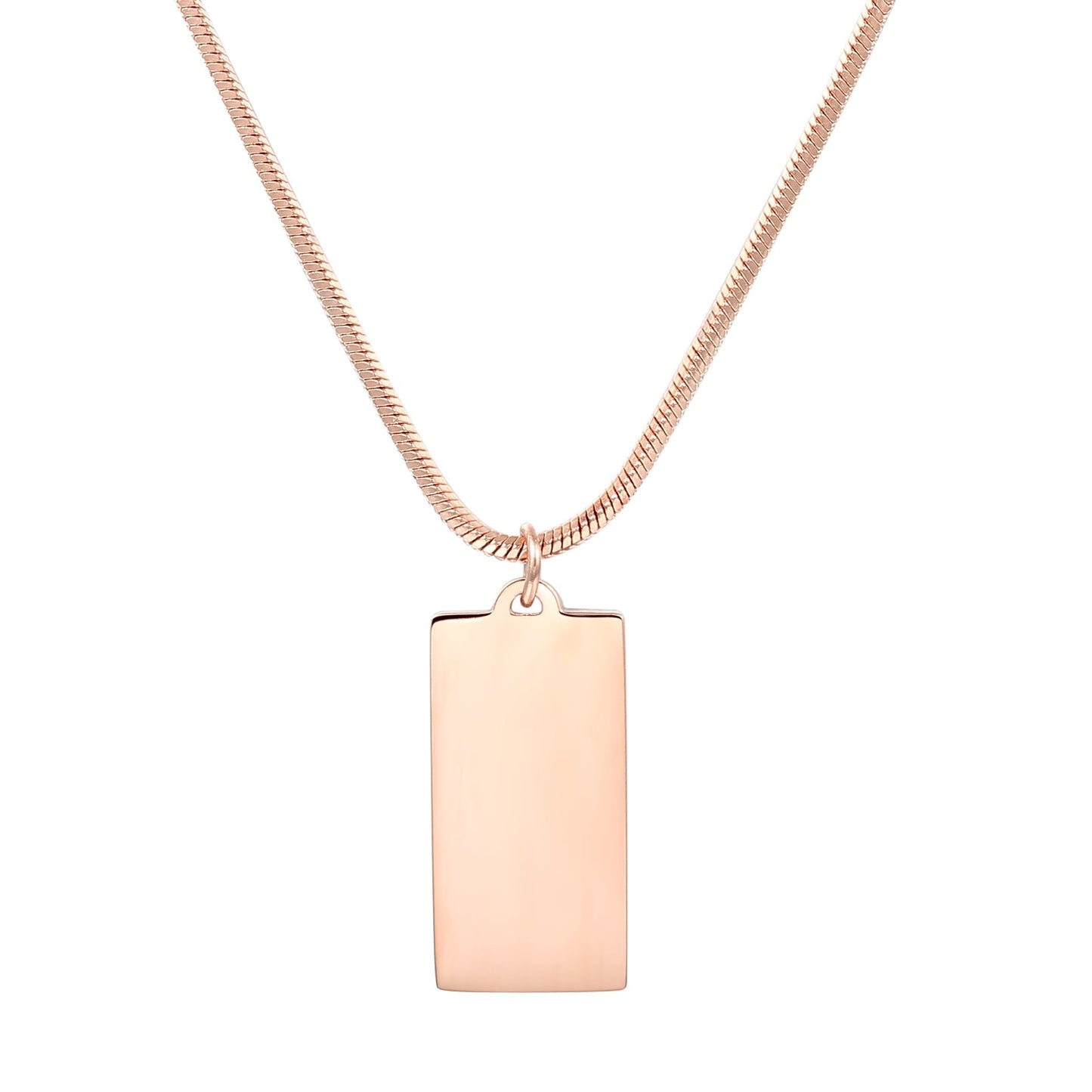 Rectangle Pendant Necklace Rose Gold