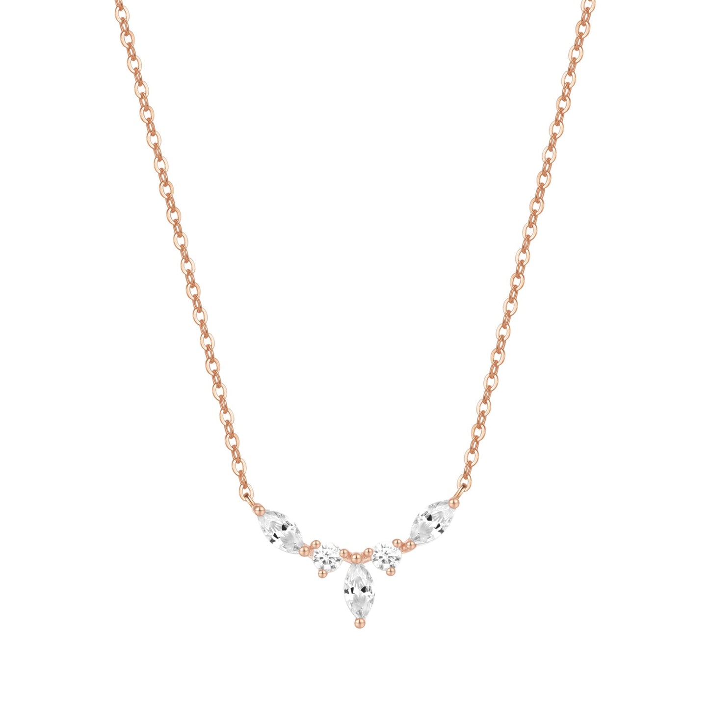 Gemstone Crown Necklace Sterling Silver