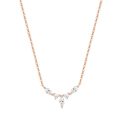 Gemstone Crown Necklace Sterling Silver