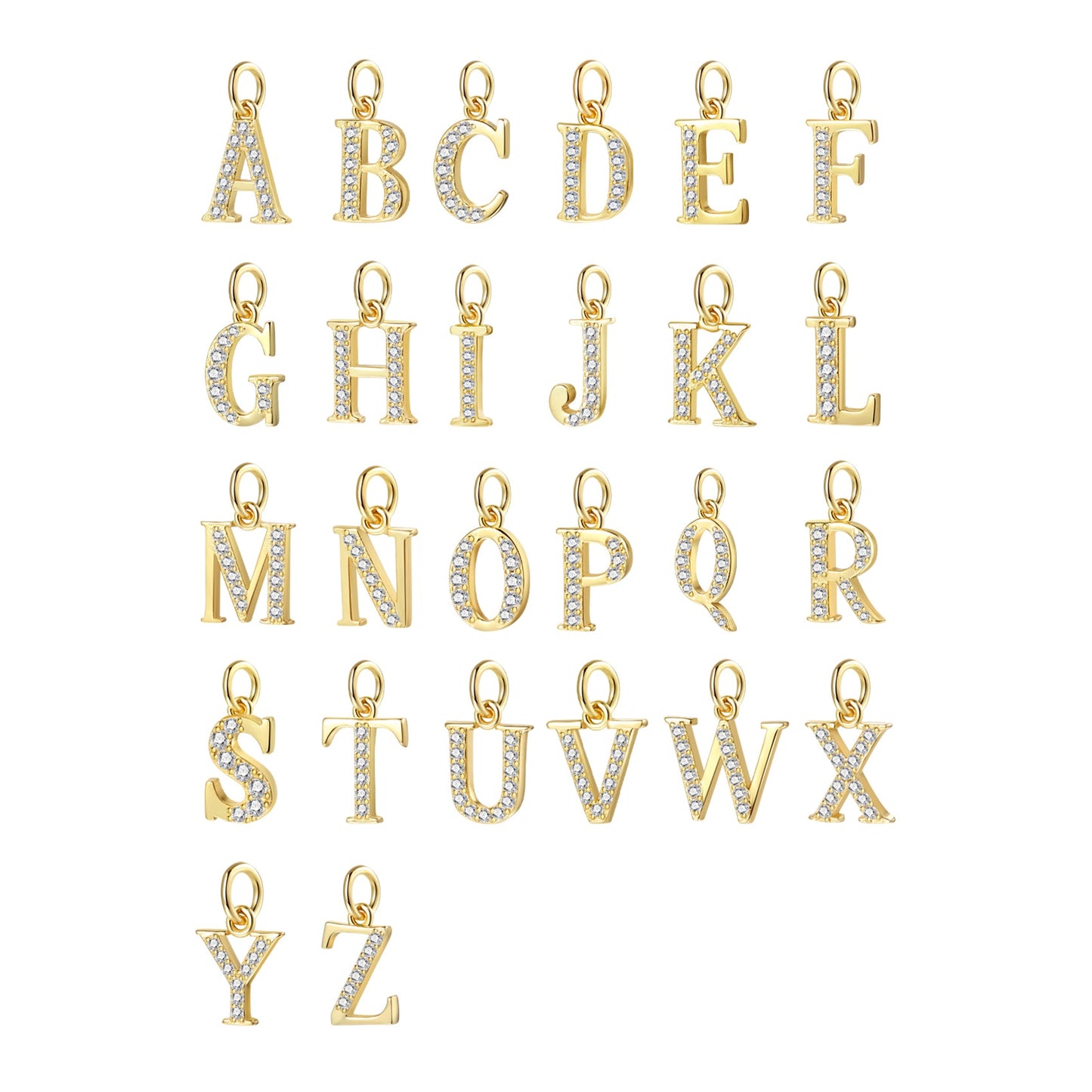 Letter Pendant Sterling Silver Gold