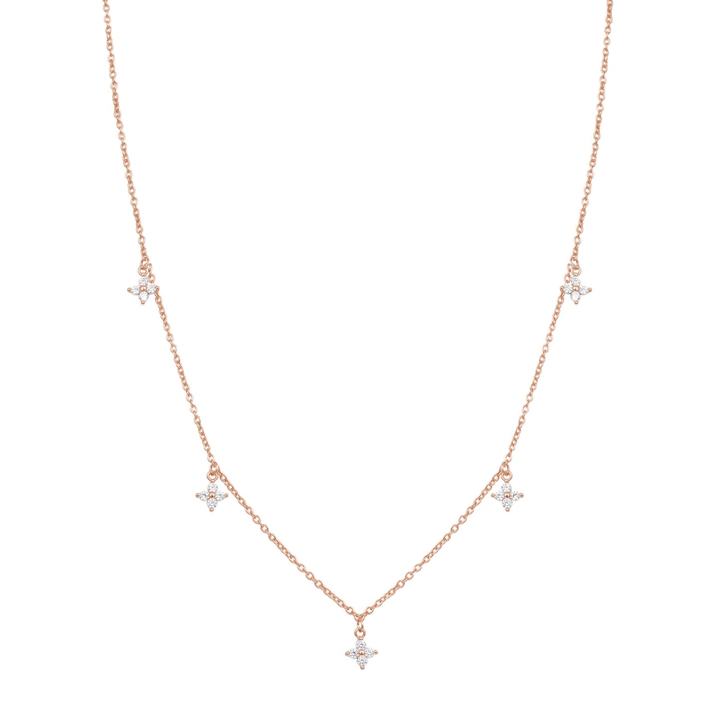 Floret Charm Necklace Sterling Silver