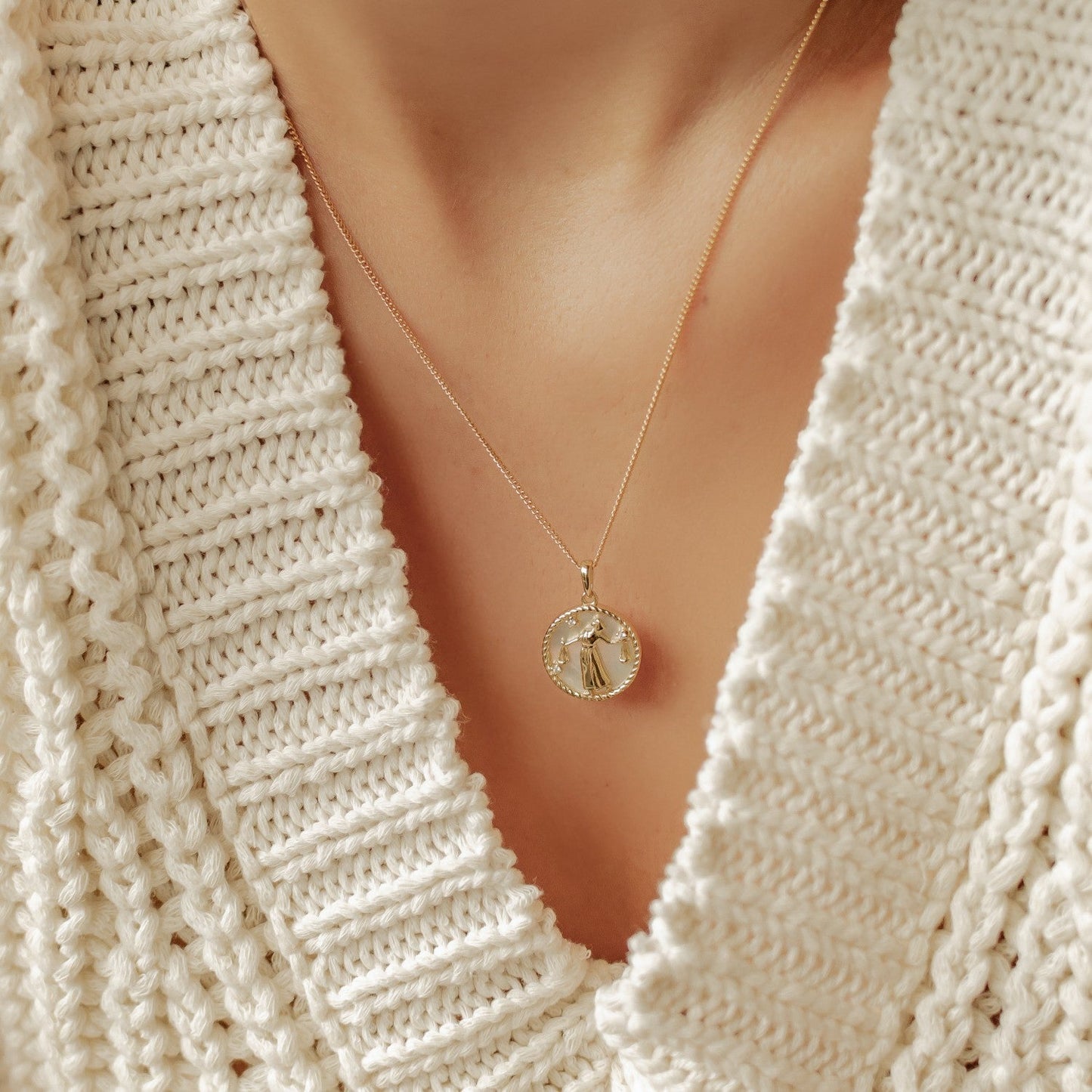 Libra Zodiac Pendant Necklace