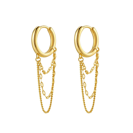 Cascade Blossom Hoop Earrings Sterling Silver