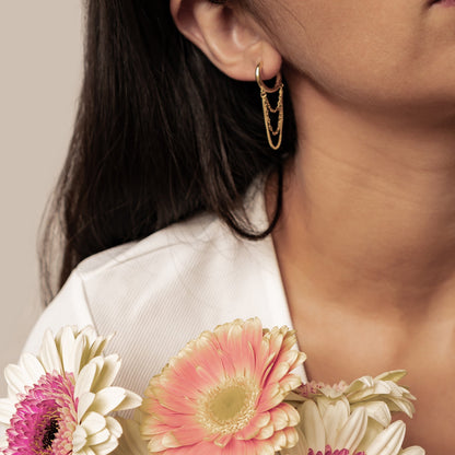 Cascade Blossom Hoop Earrings Sterling Silver