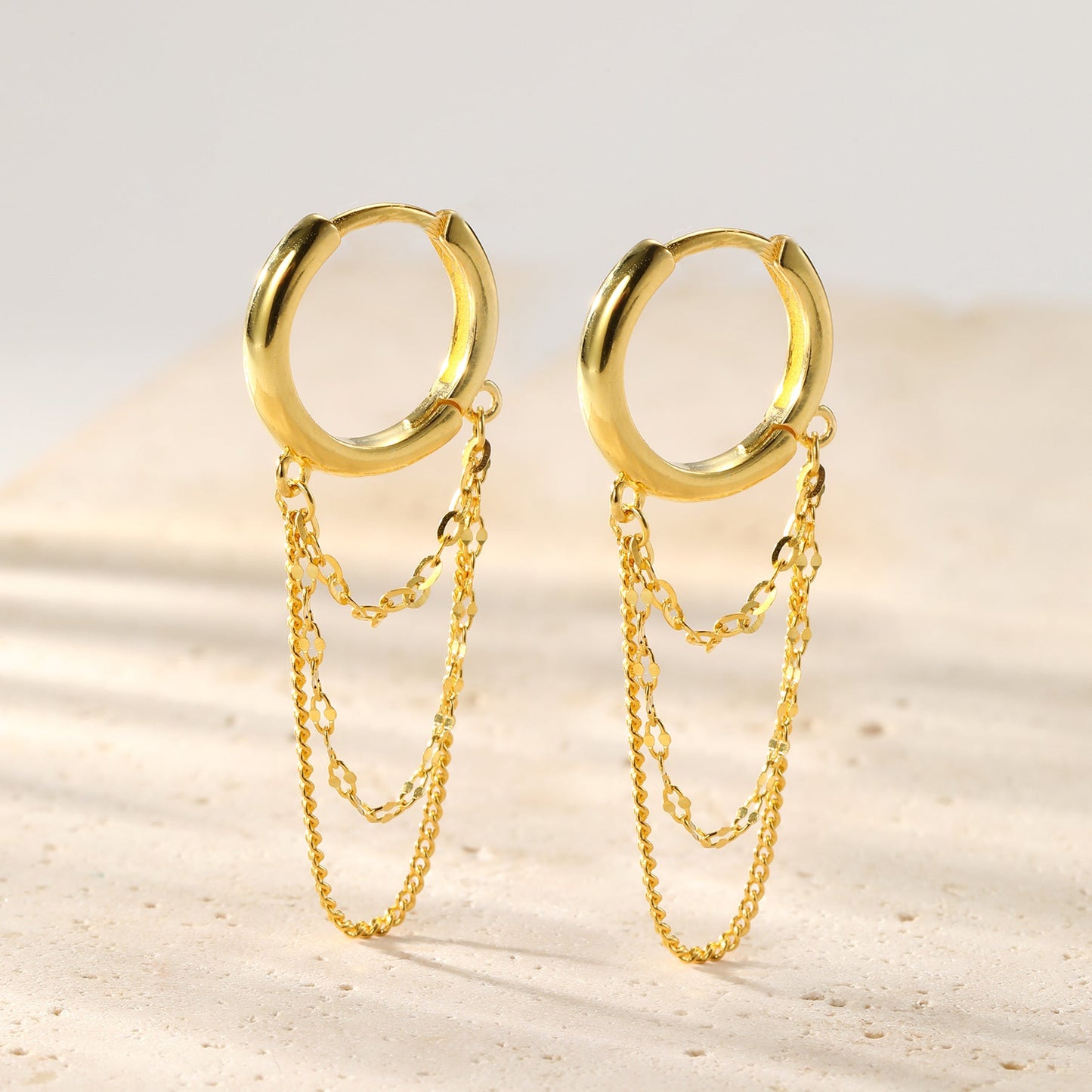 Cascade Blossom Hoop Earrings Sterling Silver