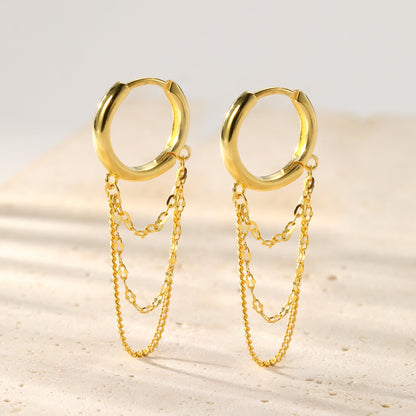 Cascade Blossom Hoop Earrings Sterling Silver