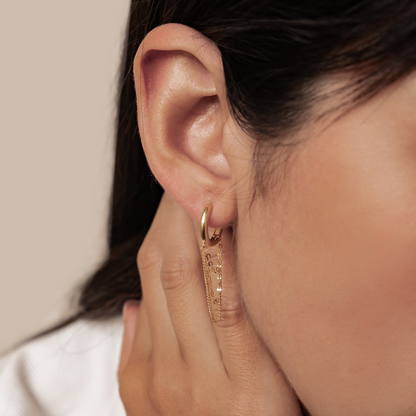 Cascade Blossom Hoop Earrings Sterling Silver