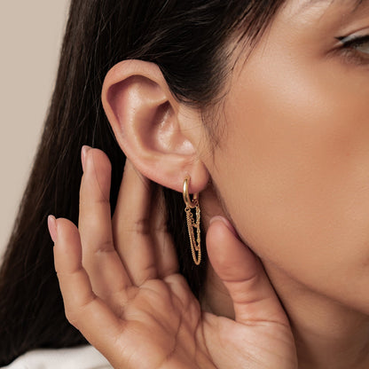 Cascade Blossom Hoop Earrings Sterling Silver