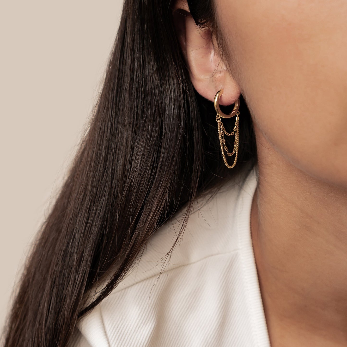 Cascade Blossom Hoop Earrings Sterling Silver