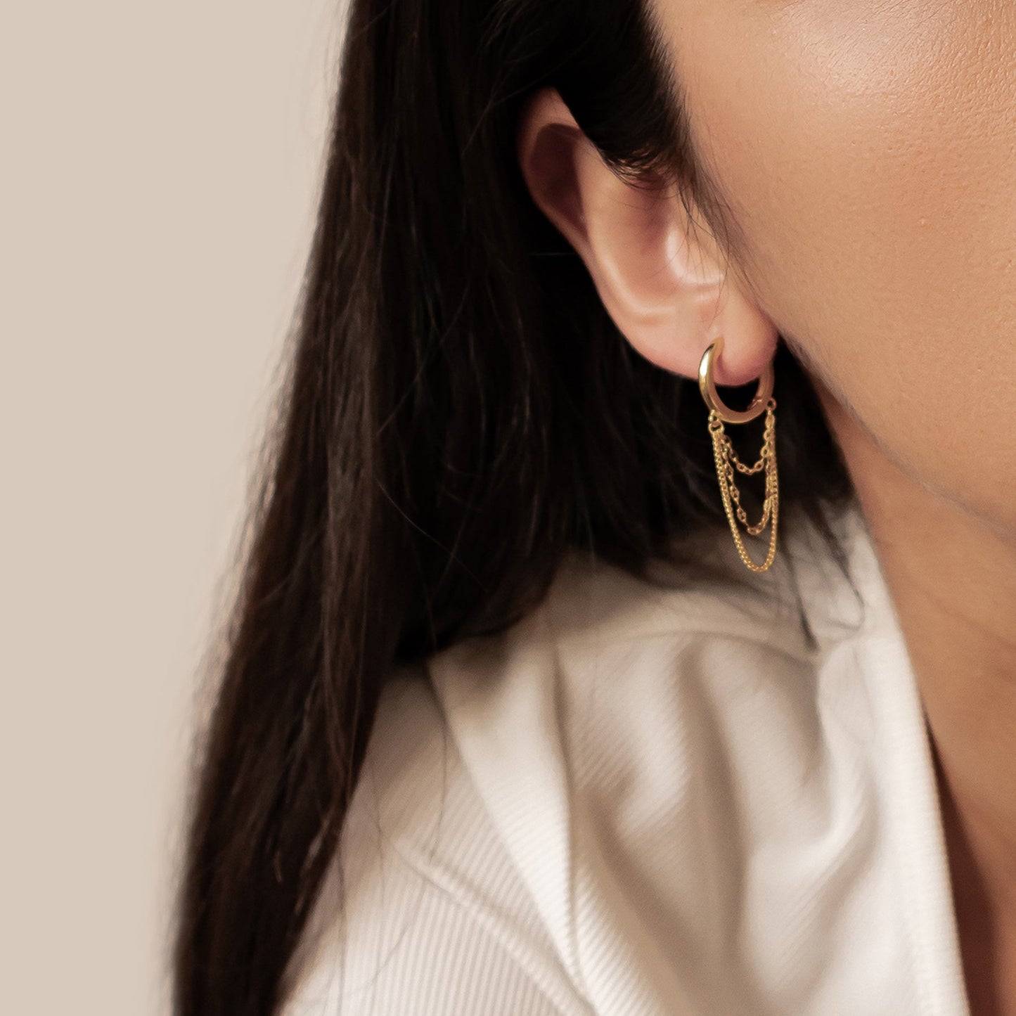 Cascade Blossom Hoop Earrings Sterling Silver