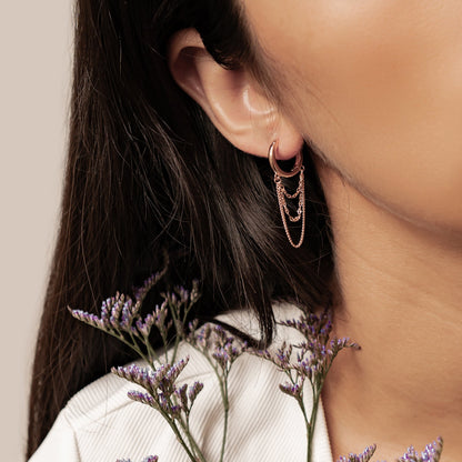 Cascade Blossom Hoop Earrings Sterling Silver