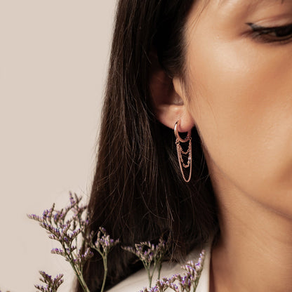 Cascade Blossom Hoop Earrings Sterling Silver