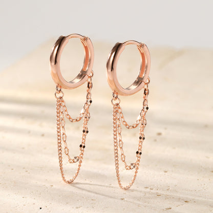 Cascade Blossom Hoop Earrings Sterling Silver