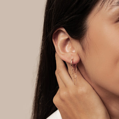 Cascade Blossom Hoop Earrings Sterling Silver