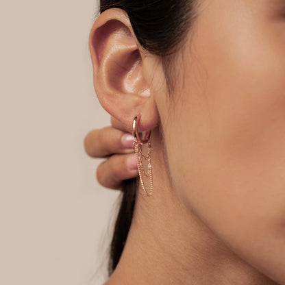 Cascade Blossom Hoop Earrings Sterling Silver