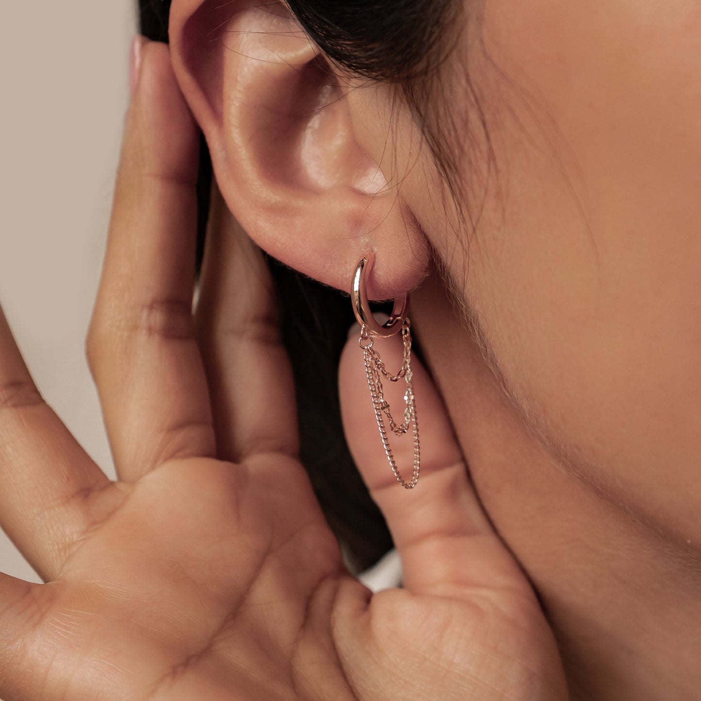 Cascade Blossom Hoop Earrings Sterling Silver