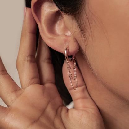 Cascade Blossom Hoop Earrings Sterling Silver