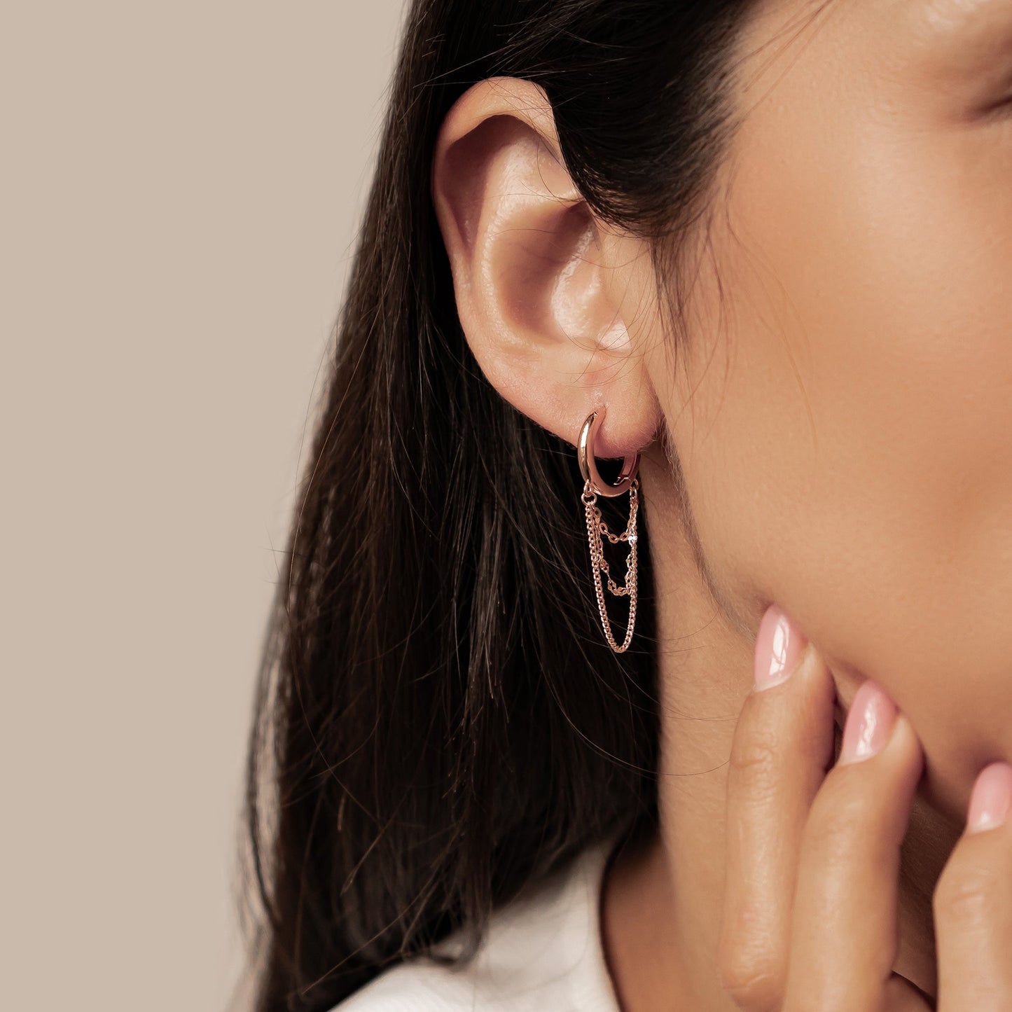 Cascade Blossom Hoop Earrings Sterling Silver