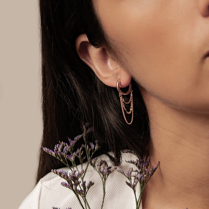 Cascade Blossom Hoop Earrings Sterling Silver