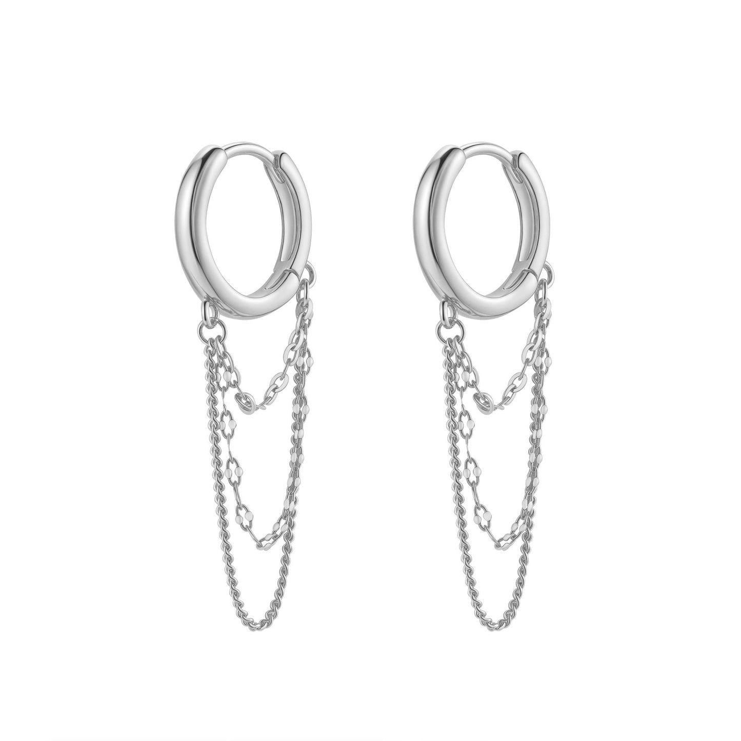 Cascade Blossom Hoop Earrings Sterling Silver