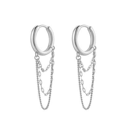 Cascade Blossom Hoop Earrings Sterling Silver
