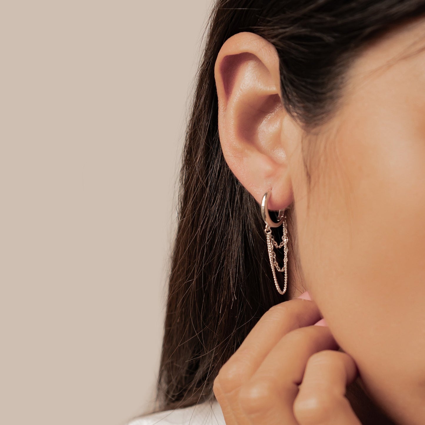 Cascade Blossom Hoop Earrings Sterling Silver