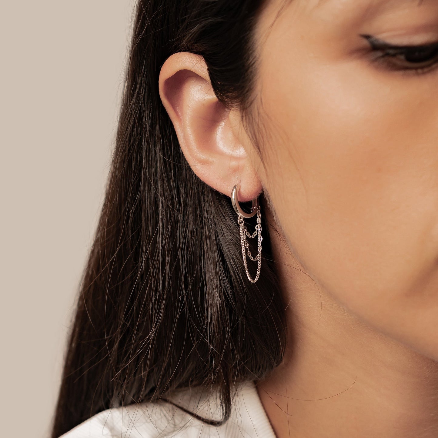 Cascade Blossom Hoop Earrings Sterling Silver