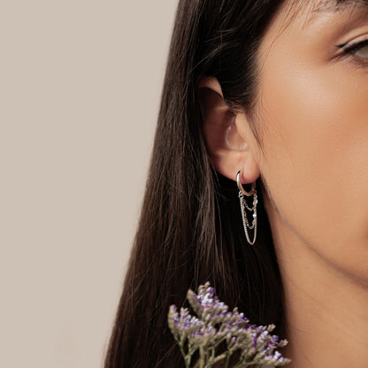 Cascade Blossom Hoop Earrings Sterling Silver