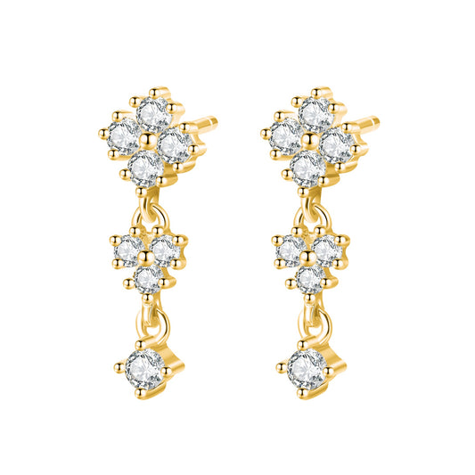 Cascading Blossom Drop Earrings Sterling Silver