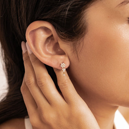 Cascading Blossom Drop Earrings Sterling Silver