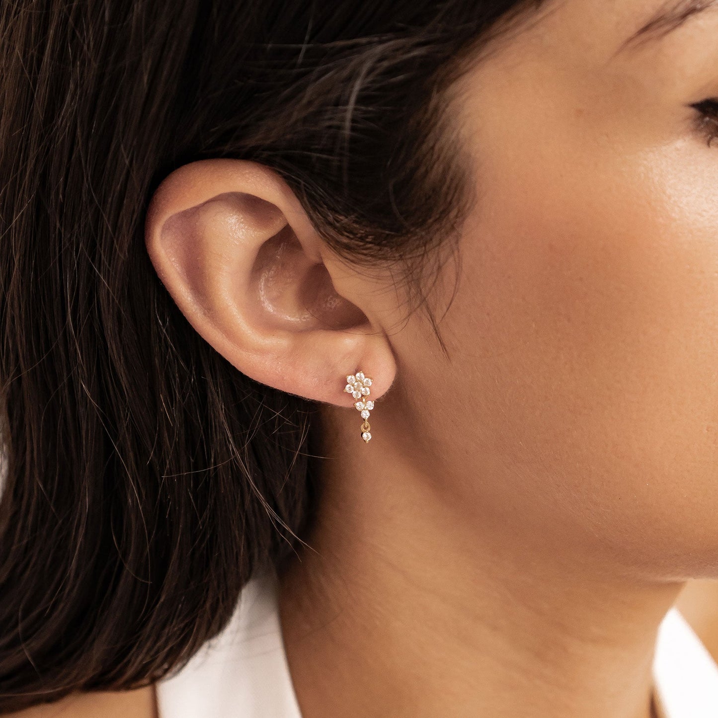 Cascading Blossom Drop Earrings Sterling Silver