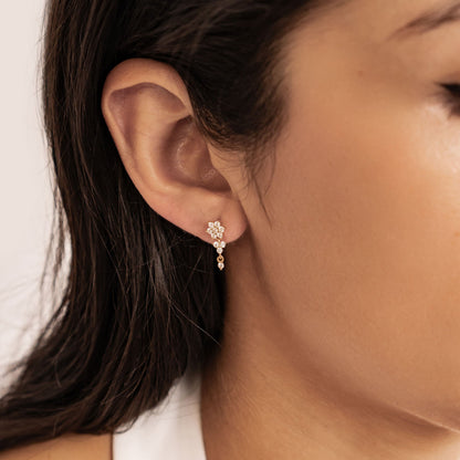 Cascading Blossom Drop Earrings Sterling Silver