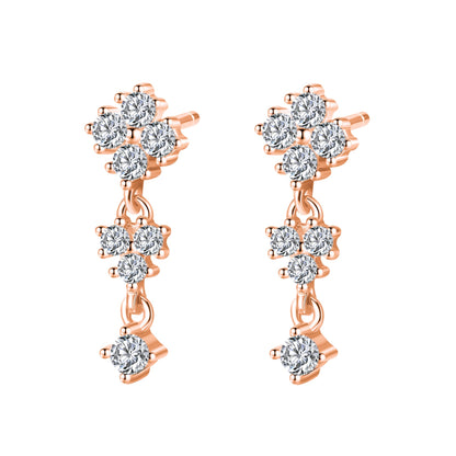 Cascading Blossom Drop Earrings Sterling Silver