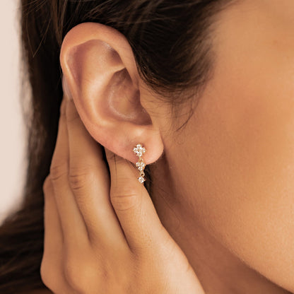 Cascading Blossom Drop Earrings Sterling Silver