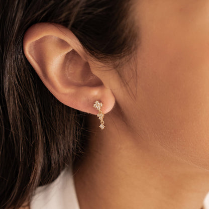 Cascading Blossom Drop Earrings Sterling Silver