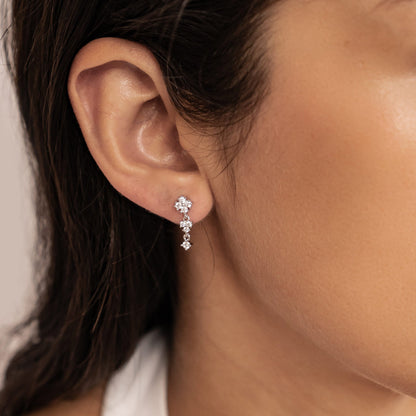 Cascading Blossom Drop Earrings Sterling Silver