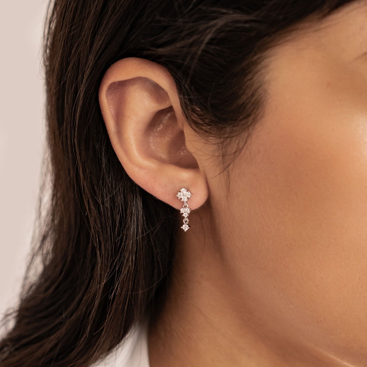 Cascading Blossom Drop Earrings Sterling Silver