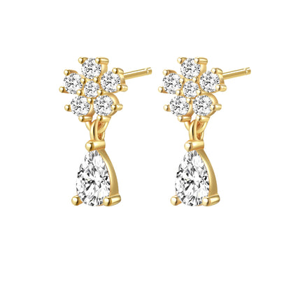 Cascading Blossom Stud Earrings Sterling Silver