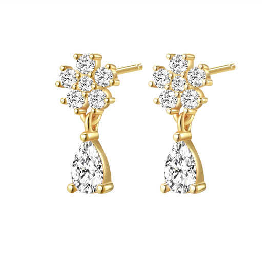 Cascading Blossom Stud Earrings Sterling Silver