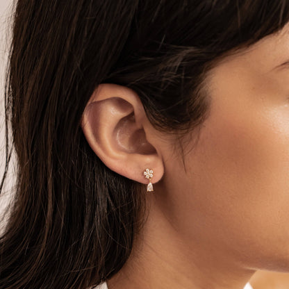 Cascading Blossom Stud Earrings Sterling Silver