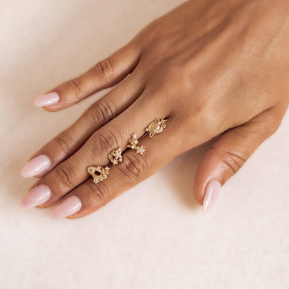 Cascading Blossom Stud Earrings Sterling Silver