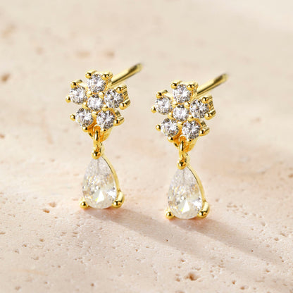 Cascading Blossom Stud Earrings Sterling Silver