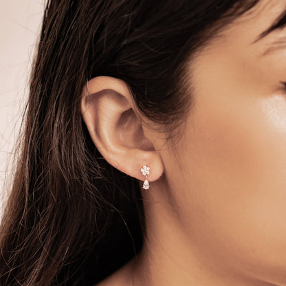 Cascading Blossom Stud Earrings Sterling Silver