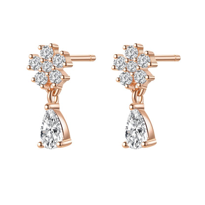 Cascading Blossom Stud Earrings Sterling Silver