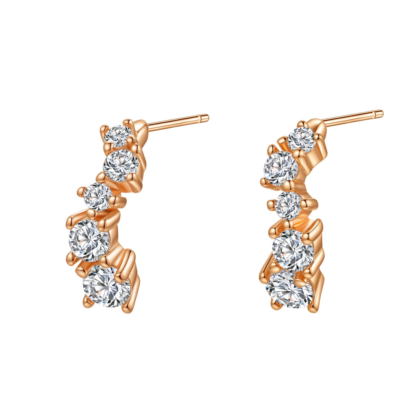 Celestial Sparkle Hoop Earrings Sterling Silver