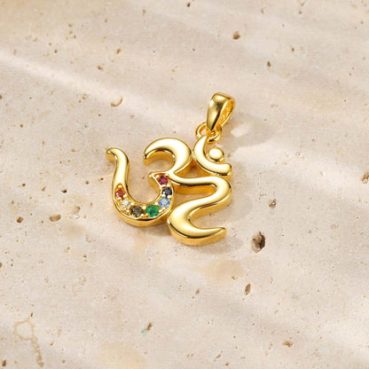 Chakras Om Pendant Necklace for Unity Sterling Silver