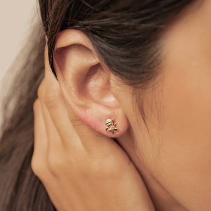 Christmas Tree & Gingerbread Stud Earrings Sterling Silver