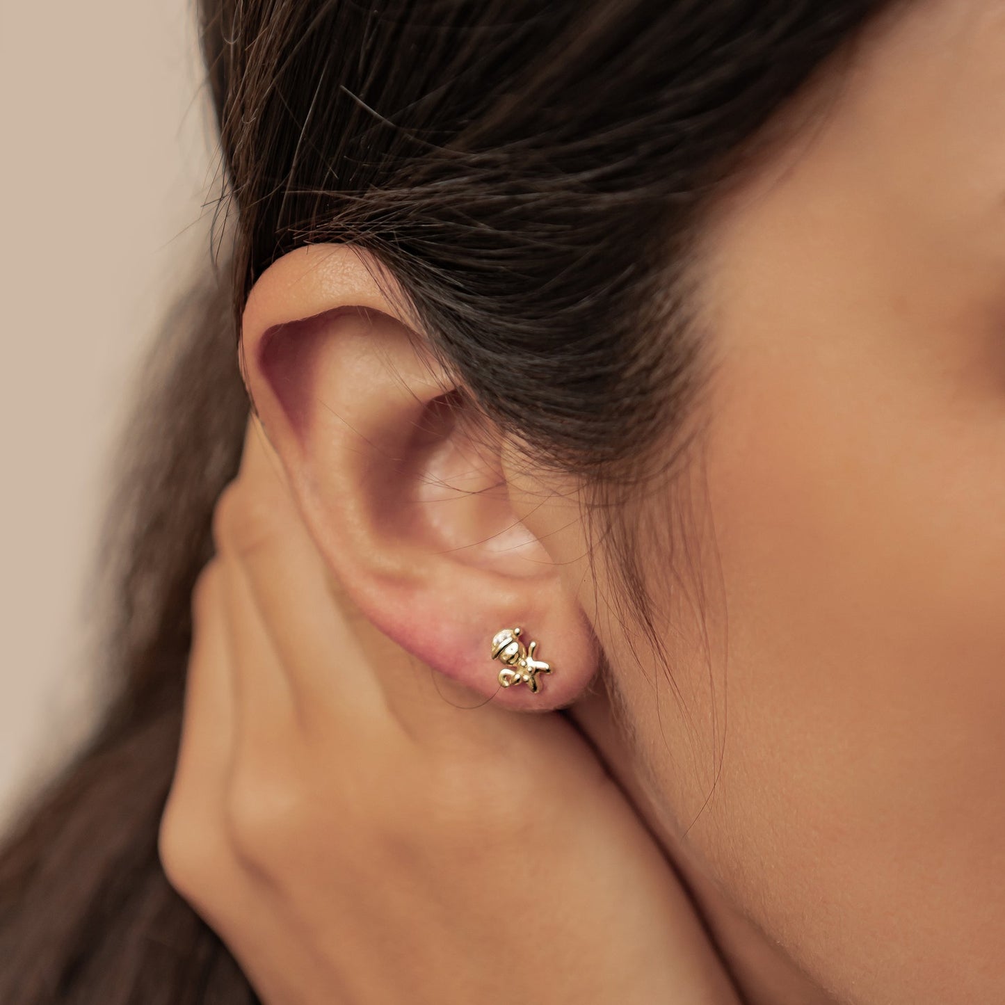 Christmas Tree & Gingerbread Stud Earrings Sterling Silver